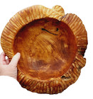 Stunning Vintage Artisan Carved Rustic Natural Teal Root Centerpiece Bowl 12 