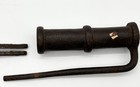 Antique Asian Hand Forged Iron 8  Barrel Lock   Original Key