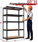 60 h 5-tier Metal Storage Shelves Adjustable Rack For Garage Kitchen
