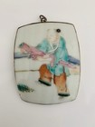 Antique Chinese Qing Dynasty Porcelain Pendant 2 3 8 h Rare