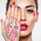 16 Sheets Self Adhesive Tattoo Template reusable Hand Stencils For Hand Glitter