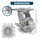 4 x 2  Heavy Duty Casters Semi Steel Cast Iron Wheels  Capacity Up To 800-3200lb