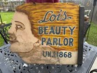 1940   s-50   s Wooden New Orleans Beauty Parlor Sign   Double Sided One Of A Kind  