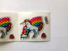 Lot Of 3 Vintage 80 s Unicorn Rainbow With Heart Stickers Reflective Prism