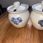Lot Of 4 Pfaltzgraff Sugar Bowls  Yorktowne Blue W lids   Excellent Condition 