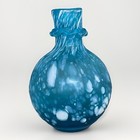 Vintage Blue White Spatter Art Glass Bud Vase Small 6    X 4 5    Applied Accent