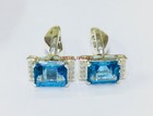 Natural Blue Topaz Gemstone With 925 Sterling Silver Cufflink  2659
