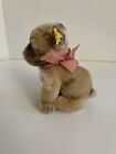 Vintage Steiff Mopsy Brown Plush Dog With Button ear Tag Articulating Head 5 