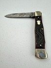 Vintage Parker Genuine Damascus Maple Stag Lockback Knife