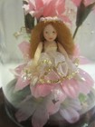 Handmade Flower Fairy  Doll Displayed Under Glass Dome