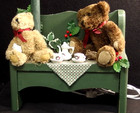 Vintage Two Teddy Bear Tea Party Night Light Lamp 16  X 12  X 5  Nursery Decor