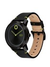 Brand New Movado Bold Impulse Men   s Green Dial Black Leather Strap Watch 3601060