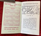 Vintage February 1961 Memo Diary Calendar Union Mfg Co New Britain Ct Chuck
