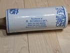 Antique Salt Glazed Stoneware Advertising Rolling Pin - G  Schimansky Milwaukee