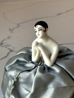 Antique French Porcelain Pin Cushion Half Doll 5  Rare Vintage Collectible Gifts