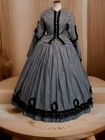 Without Tags Civil War Dressvictorian Style  Black  White Gingham Dress  G2u