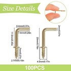 1 2  Screw In Hooks  100pcs Copper Plated L Shaped Hooks 100pcs 1 2   Gold