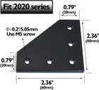 10pcs 2020 Corner Bracket Plate Anodised L Shape 5 Hole 90 Degree Outside Joinin
