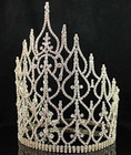 Queen Crown Tiara Clear Austrian Rhinestone Crystal Pageant T1413g Gold