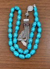 Turquoise Prayer Beads Misbaha     33 Beads     Egyptian Craftsmanship     10  14mm 