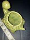 Vintage Glazed Ceramic Pottery Turtle Figurine Planter Vase Green