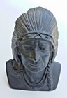 Nativeamerican Chief Indian Head  Vintage Cast Iron Coin Bank