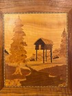 Antique Inlaid Wood Hand Made Alaskan Picture Folk Art By R m  Prizer