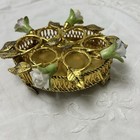 Vintage Gold Hollywood Regency Vanity Lipstick Holder Roses