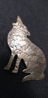 Vintage Sterling Silver Howling Wolf Pin Signed 925