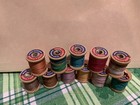       vintage Lot Of 11 Spools Of Thread Vintage Mixed Colors As Pictured