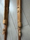 Pair Vintage Hand Carved Wood Tribal Masks Wall Hanging Tiki Folk Art 19   