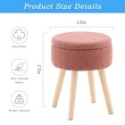  Ottoman Teddy Velvet Footrest Stool With Storage Upholstered Vanity Stool Pink