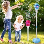 Kids Bubble Maker Automatic Blaster W  Music Lights Adjustable Height Party Red
