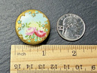 Antique Round Porcelain Hand-painted Colorful Roses Button P58