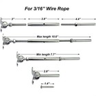 10 3 16  Cable Railing T316 Stainless Steel Swage Toggle Turnbuckle Hardware Kit