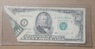 1990  50 Federal Reserve  foldover Error  Note - Circulated
