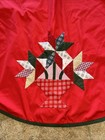 Vintage Quilted Tree Skirt House Of Hatten Flower Baskets Red Christmas 58   