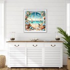 Qinrubb Diy Beach Diamond Painting Kits  Full Drill Seashell Diamond Art 