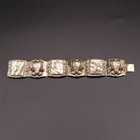 Vintage 925 Sterling Silver Abalone Panel Bracelet Taxco Mexico 51g