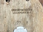 Vintage Crosby Western Double Wooden Pulley Block With Hook Industrial Nautical