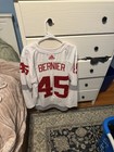 Adidas Detroit Red Wings Bernier  45 Nhl Hockey Jersey White red gray