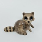 Vintage Hagen Renaker Ceramic Raccoon Figurine Miniature Mama Brown Black Gloss