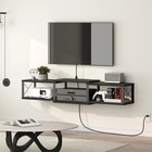 43 7    Wall-mounted Floating Tv Stand With Power Outlet  Metal Frame Media Consol