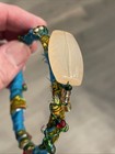Handmade Beaded Bangle Style Bracelet Cloth Fabric Wire Accent Fashion Jewelry