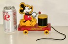 Disney Mickey   Co  Reproduction Mickey Mouse Drummer Pull Toy  not Vintage 