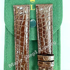 Rolex Brown Crocodile Leather Watch Strap Band 19-16mm Gold Buckle Nos Vintage