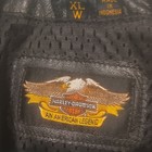 Harley Davidson Vest Wxl Black Leather    Elastic Back  Full Zip