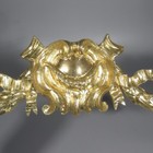 Large Antique French Gilded Bronze Furniture Pediment Decoration  Shield  Laurel