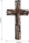 Eagrafts Rustic Decorative Layered Wood Like Resin Wall Cross With Faux Iron Nai