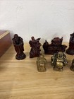 Set Of 11 Chinese Resin Statues - Red - Success Luck   Power Dragon   Buddha